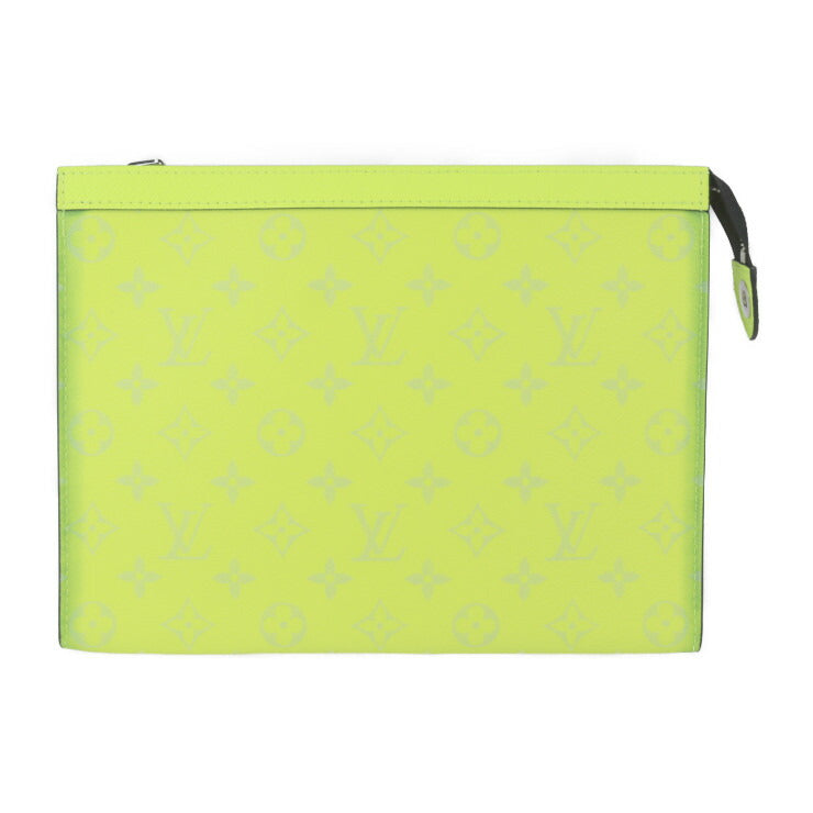 美品 LOUIS VUITTON ルイ ヴィトン ポシェット・ヴォワヤージュ MM タイガラマ セカンドバッグ M30946 モノグラムキャンバス タイガ イエロー系 シルバー金具 クラッチバッグ ポーチ ビトン