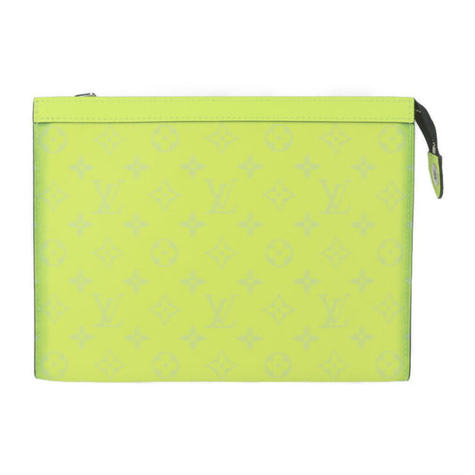 美品 LOUIS VUITTON ルイ ヴィトン ポシェット・ヴォワヤージュ MM タイガラマ セカンドバッグ M30946 モノグラムキャンバス タイガ イエロー系 シルバー金具 クラッチバッグ ポーチ ビトン