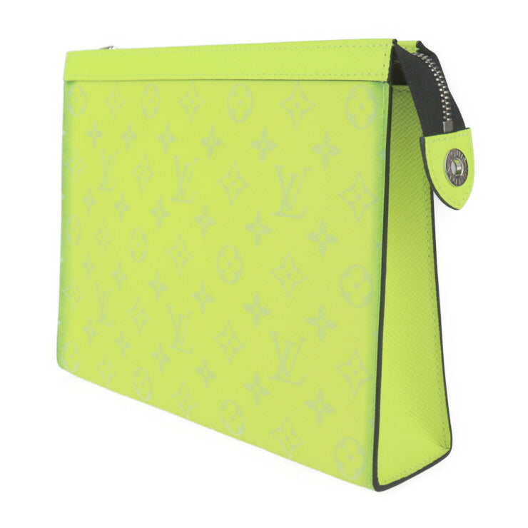 美品 LOUIS VUITTON ルイ ヴィトン ポシェット・ヴォワヤージュ MM タイガラマ セカンドバッグ M30946 モノグラムキャンバス タイガ イエロー系 シルバー金具 クラッチバッグ ポーチ ビトン