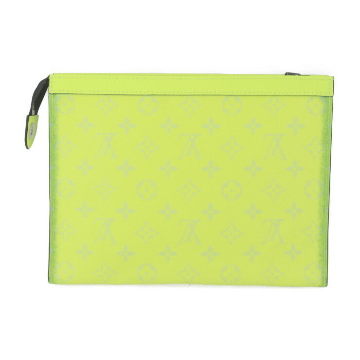 美品 LOUIS VUITTON ルイ ヴィトン ポシェット・ヴォワヤージュ MM タイガラマ セカンドバッグ M30946 モノグラムキャンバス タイガ イエロー系 シルバー金具 クラッチバッグ ポーチ ビトン