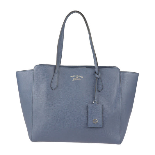 美品 GUCCI グッチ スウィング トート トートバッグ 354397 レザー ネイビー系 ゴールド金具 ショルダーバッグ ラージ