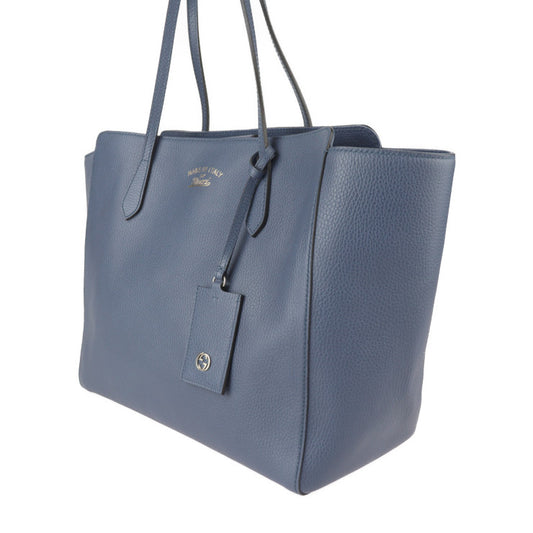 美品 GUCCI グッチ スウィング トート トートバッグ 354397 レザー ネイビー系 ゴールド金具 ショルダーバッグ ラージ
