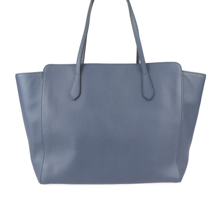 美品 GUCCI グッチ スウィング トート トートバッグ 354397 レザー ネイビー系 ゴールド金具 ショルダーバッグ ラージ