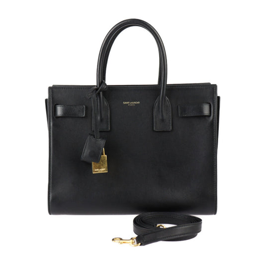 SAINT LAURENT PARIS サンローランパリ サック ド ジュール ベイビー ハンドバッグ 377183 レザー ブラック ゴールド金具 2WAY ショルダーバッグ トートバッグ