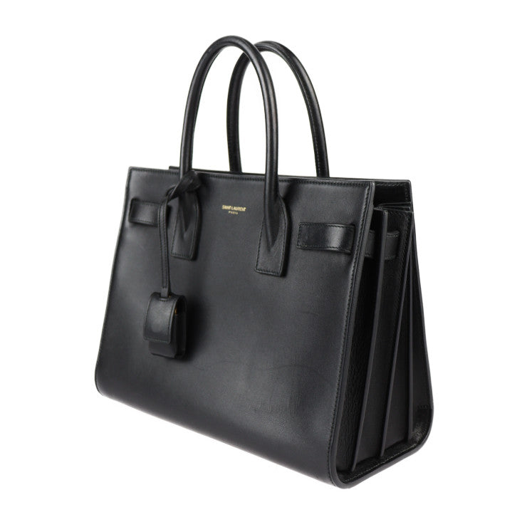 SAINT LAURENT PARIS サンローランパリ サック ド ジュール ベイビー ハンドバッグ 377183 レザー ブラック ゴールド金具 2WAY ショルダーバッグ トートバッグ