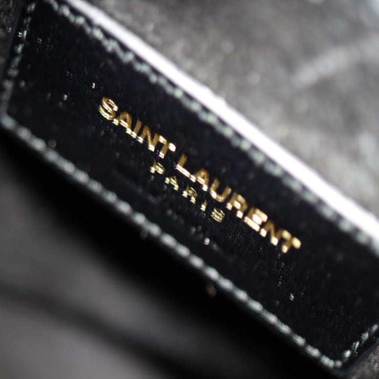 SAINT LAURENT PARIS サンローランパリ サック ド ジュール ベイビー ハンドバッグ 377183 レザー ブラック ゴールド金具 2WAY ショルダーバッグ トートバッグ