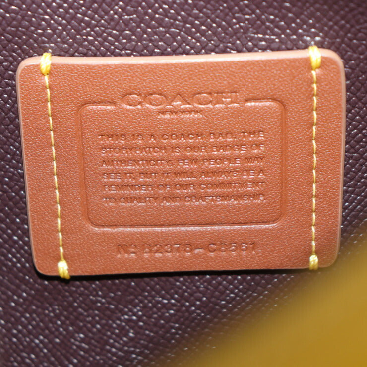 超美品 COACH コーチ ウィロウ トート 24 カラーブロック ハンドバッグ C8561 ポリッシュド ペブル レザー イエロー系 ベージュ系 ゴールド金具 2WAY ショルダーバッグ ターンロック