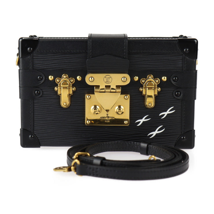 超美品 LOUIS VUITTON ルイ ヴィトン プティット・マル ショルダーバッグ M59179 エピレザー カーフ メタル ブラック ゴールド 2WAY クラッチバッグ ビトン