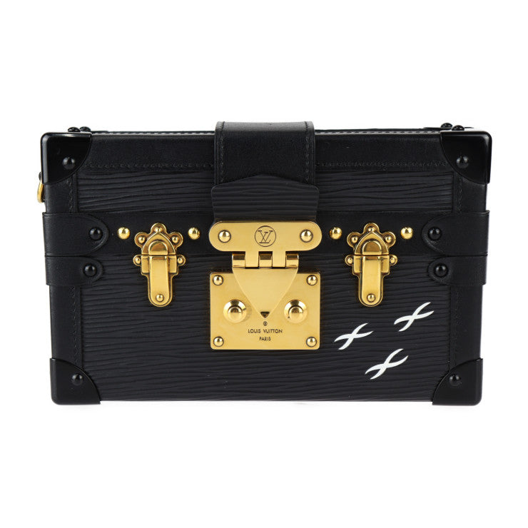 超美品 LOUIS VUITTON ルイ ヴィトン プティット・マル ショルダーバッグ M59179 エピレザー カーフ メタル ブラック ゴールド 2WAY クラッチバッグ ビトン