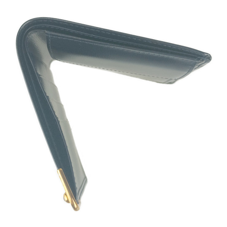 超美品 Cartier カルティエ 二つ折り財布 サファイアライン L3000154 ネイビー ゴールド金具 カーフレザー ユニセックス