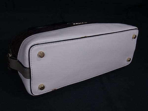 COACH コーチ ハンドバッグ ミニ シエラ サッチェル F57493 ブラウン ブラック アイボリー系 PVC×レザー レディース シグネチャー ゴールド金具