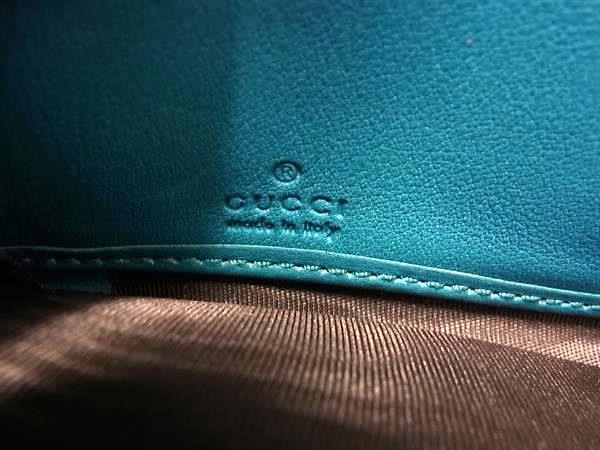 美品 GUCCI グッチ 長財布 ソーホー インターロッキングG 308004 ブルーグリーン系 レザー ユニセックス ラウンドファスナー フリンジ