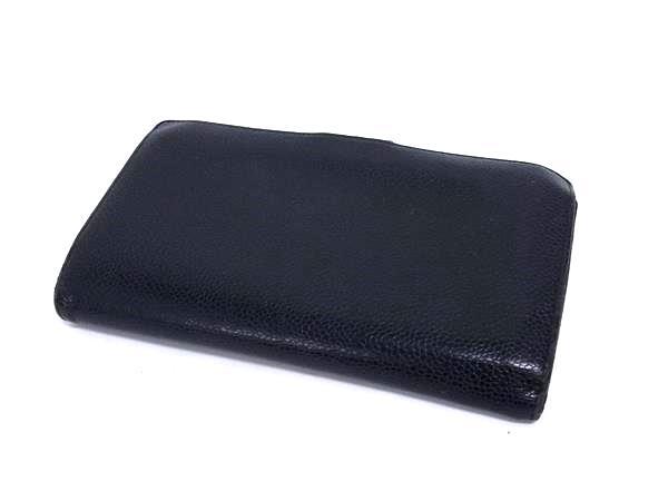 CHANEL シャネル 長財布 ココマーク A13498 ブラック キャビアスキン レディース 二つ折り がま口 ゴールド金具