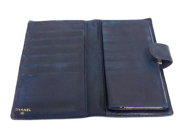 CHANEL シャネル 長財布 ココマーク A13498 ブラック キャビアスキン レディース 二つ折り がま口 ゴールド金具