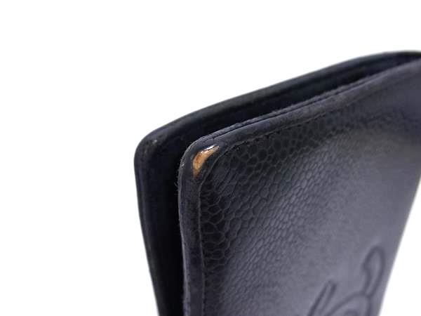 CHANEL シャネル 長財布 ココマーク A13498 ブラック キャビアスキン レディース 二つ折り がま口 ゴールド金具