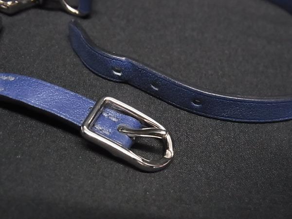 美品 HERMES エルメス チョーカー エトリエ ドゥブルトゥール - ブルー系 ヴォースイフト レディース シルバー金具 2連 ブレスレット