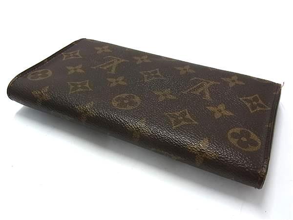 美品 LOUIS VUITTON ルイヴィトン 長財布 モノグラム ポルトトレゾール インターナショナル M61215 ブラウン PVC レザー レディース 三つ折り