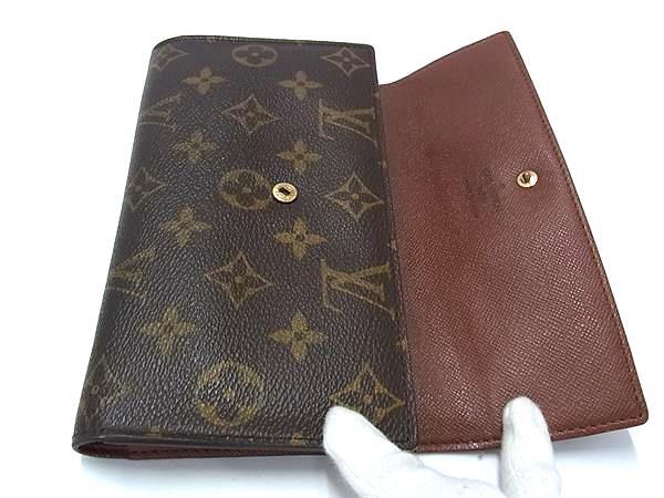 美品 LOUIS VUITTON ルイヴィトン 長財布 モノグラム ポルトトレゾール インターナショナル M61215 ブラウン PVC レザー レディース 三つ折り