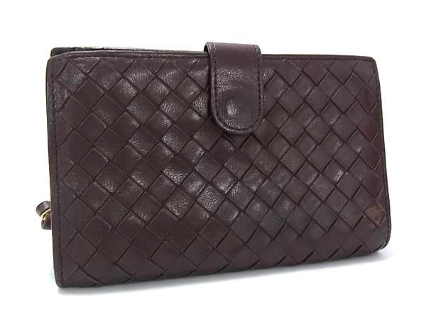 BOTTEGA VENETA ボッテガヴェネタ 財布 イントレチャート 二つ折り財布 121060 ブラウン レザー ユニセックス