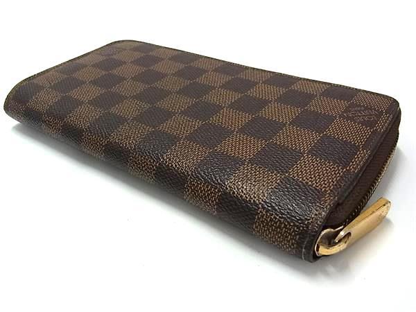 LOUIS VUITTON ルイヴィトン 長財布 ダミエ ジッピーウォレット N60015 エベヌ PVC レザー ユニセックス ラウンドファスナー