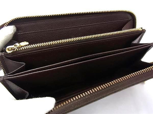 LOUIS VUITTON ルイヴィトン 長財布 ダミエ ジッピーウォレット N60015 エベヌ PVC レザー ユニセックス ラウンドファスナー