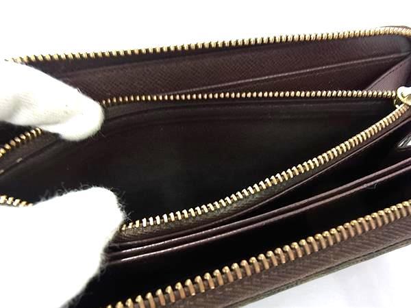 LOUIS VUITTON ルイヴィトン 長財布 ダミエ ジッピーウォレット N60015 エベヌ PVC レザー ユニセックス ラウンドファスナー