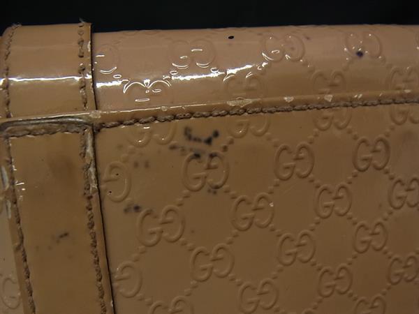GUCCI グッチ 長財布 ニース マイクロ グッチシマ 309760 ベージュ系 パテントレザー レディース 二つ折り