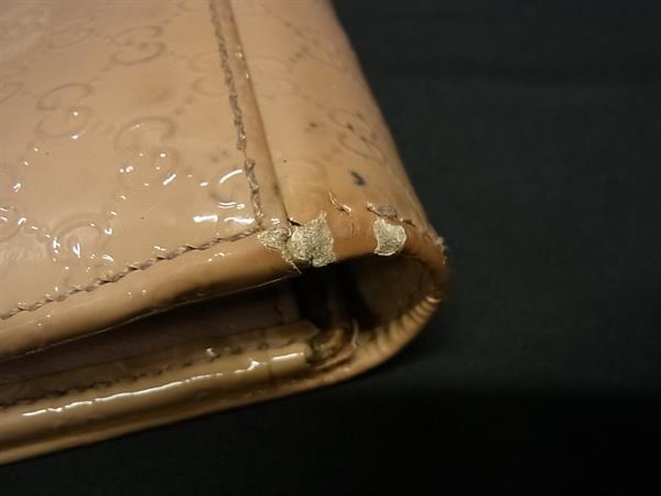 GUCCI グッチ 長財布 ニース マイクロ グッチシマ 309760 ベージュ系 パテントレザー レディース 二つ折り