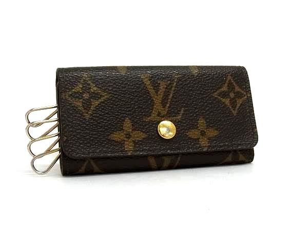 LOUIS VUITTON ルイヴィトン キーケース モノグラム ミュルティクレ4 M62631 ブラウン PVC×レザー ユニセックス 4連 ゴールド金具