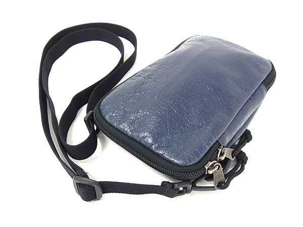 BALENCIAGA バレンシアガ ショルダーバッグ ポシェット エクスプローラー 593329 ネイビー ブラック レザー メンズ