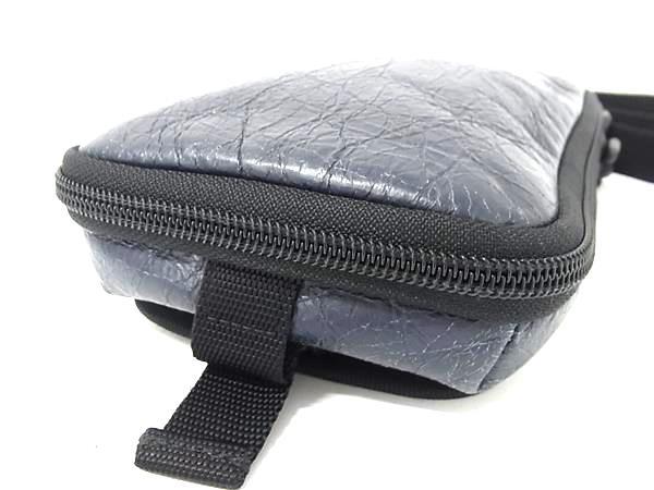 BALENCIAGA バレンシアガ ショルダーバッグ ポシェット エクスプローラー 593329 ネイビー ブラック レザー メンズ