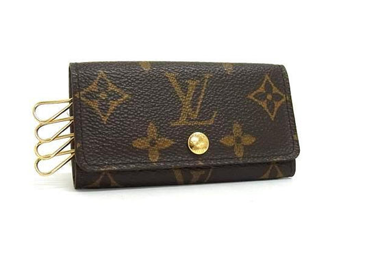 LOUIS VUITTON ルイヴィトン キーケース モノグラム ミュルティクレ4 M62631 ブラウン PVC×レザー ユニセックス 4連 ゴールド金具