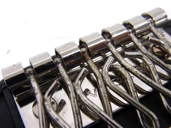 BVLGARI ブルガリ キーケース ウィークエンド 32583 ブラック グレー PVC×レザー ユニセックス 6連 シルバー金具