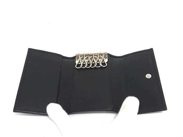 BVLGARI ブルガリ キーケース ウィークエンド 32583 ブラック グレー PVC×レザー ユニセックス 6連 シルバー金具