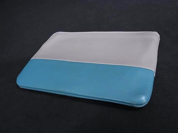 CELINE セリーヌ コインケース ソロ グレー ブルー レザー ユニセックス バイカラー 美品