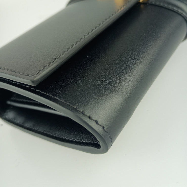 新古未使用展示品 CELINE セリーヌ ラージウォレット 16 セーズ 長財布 10M033CQ7.38NO ブラック カーフスキン レディース ゴールド金具 ターンロック