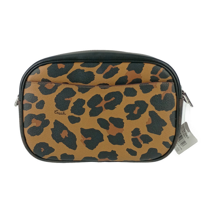 新品未使用展示品 COACH コーチ ショルダーバッグ ジェイミー カメラ バッグ シグネチャー キャンバス ウィズ レオパード プリント CC759 LIGHT SADDLE MULTI ブラウン系 PVC レザー レディース クロスボディバッグ