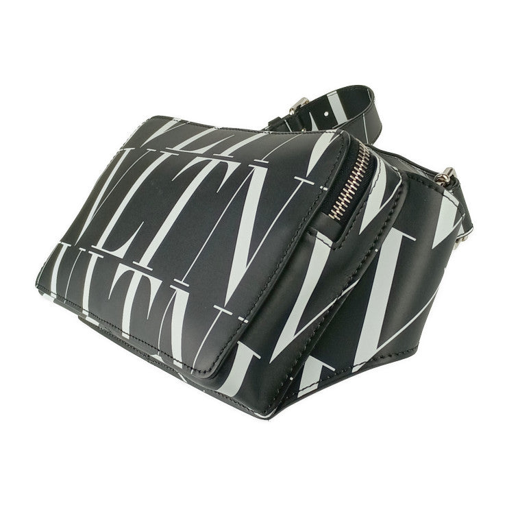 美品 VALENTINO GARAVANI ヴァレンティノ ガラヴァーニ ウエストバッグ VLTN ボディバッグ VY2B0719 GTC 0NI ブラック ホワイト レザー メンズ ショルダーバッグ