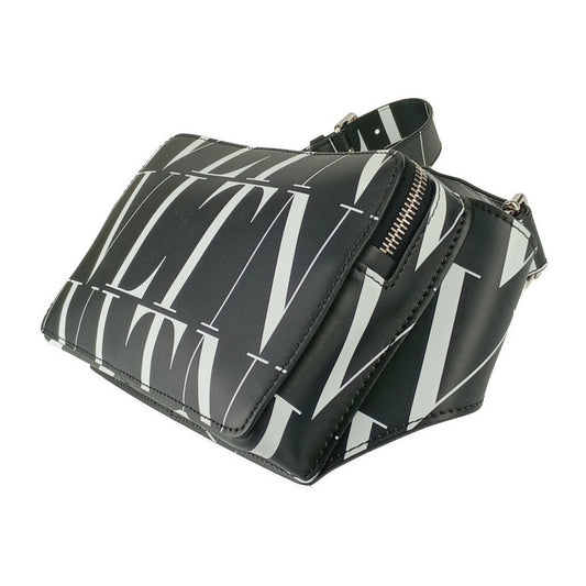 美品 VALENTINO GARAVANI ヴァレンティノ ガラヴァーニ ウエストバッグ VLTN ボディバッグ VY2B0719 GTC 0NI ブラック ホワイト レザー メンズ ショルダーバッグ