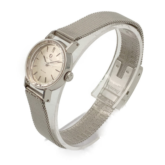 OMEGA DE VILLE watch 531.007 silver stainless steel ladies three-hand hand-wound cut glass vintage 1960s