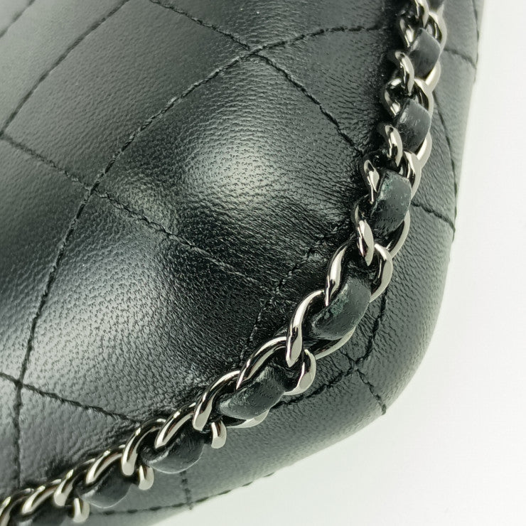 CHANEL シャネル ショルダーバッグ チェーン フォン ホルダー A94471 ブラック シルバー金具 ラムスキン レディース フォンケース ポシェット ココマーク マトラッセ