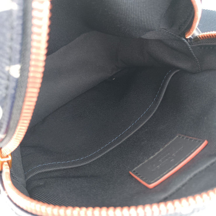 超美品 LOUIS VUITTON ルイ ヴィトン ショルダーバッグ ダヌーブPM アップサイドダウン M43678 ネイビー系 モノグラム・インク キャンバス レザー メンズ ポシェット