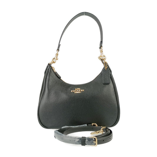 超美品 COACH コーチ ハンドバッグ Teri Hobo テリ ホーボー CJ517 ブラック ゴールド金具 レザー レディース 2WAY ショルダーバッグ