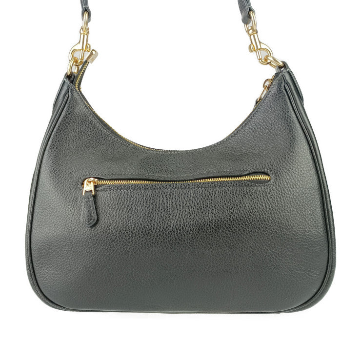 超美品 COACH コーチ ハンドバッグ Teri Hobo テリ ホーボー CJ517 ブラック ゴールド金具 レザー レディース 2WAY ショルダーバッグ