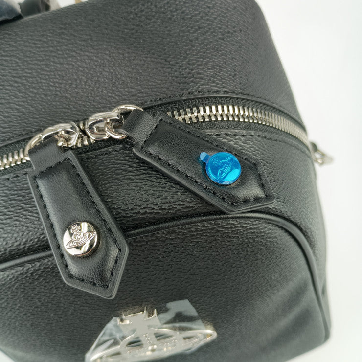 新古未使用展示品 Vivienne Westwood ヴィヴィアンウエストウッド リュックサック ANNIE MINI BACKPACK アニー ミニバックパック 43010076 ブラック シルバー金具 レザー レディース オーブ