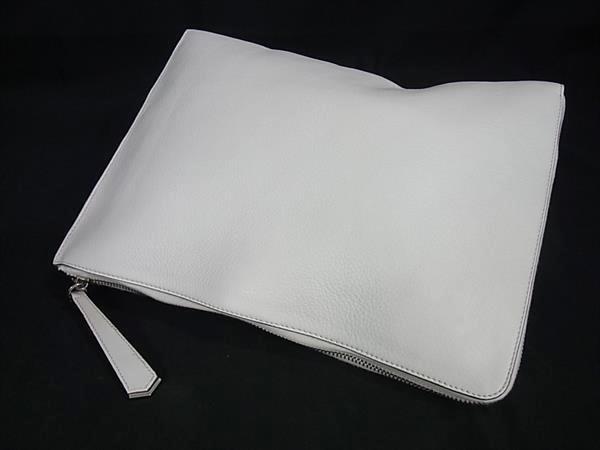 超美品 FENDI フェンディ セカンドバッグ バグズアイ クラッチバッグ モンスター バッグバグズ 8M0370 5RR ホワイト レザー パイソン ユニセックス ポーチ シルバー金具 L字ファスナー