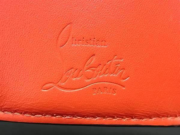 Christian Louboutin クリスチャンルブタン 三つ折り財布 ルビルゥ・コンパクトウォレット - ベージュ系 レザー レディース シルバー金具