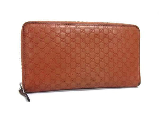 GUCCI グッチ 長財布 マイクロ グッチシマ オーガナイザー 233194 ブラウン系 レザー ユニセックス ラウンドファスナー