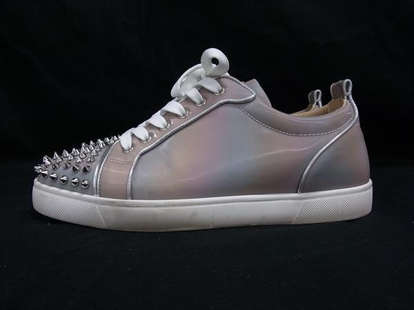 Christian Louboutin クリスチャンルブタン スニーカー ルイス ジュニア スパイク オルラト - グレー系 マルチカラー ナイロン系 ラバー レザー メンズ ローカット スパイクスタッズ 参考サイズ27cm