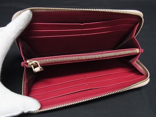 BVLGARI ブルガリ 長財布 ブルガリ・ブルガリ ジップウォレット 283756 ベージュ系 グレインカーフレザー レディース ゴールド金具